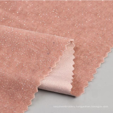 italian dubai korean crystal loop pink stretch velvet foiled material fabric roll